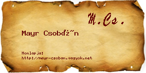 Mayr Csobán névjegykártya